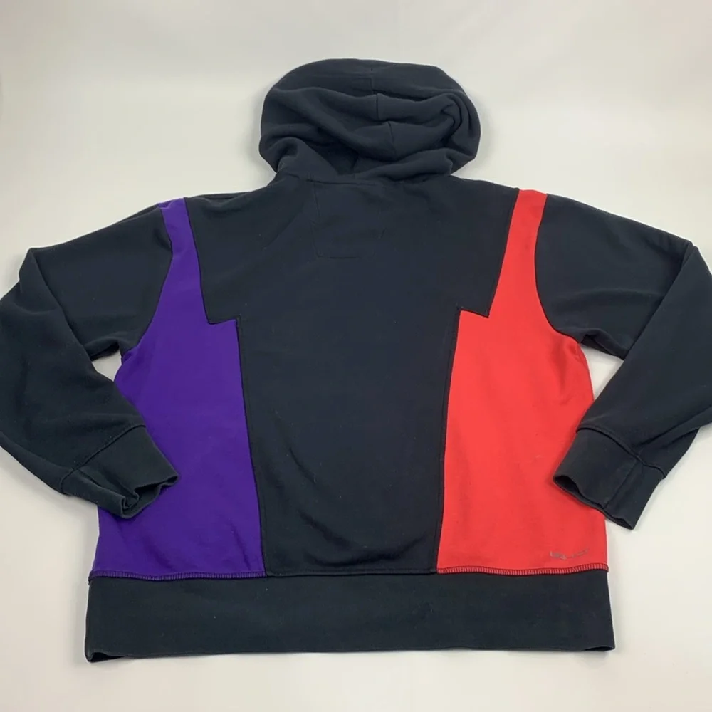 Vintage retro Jordan Black Hoodie Red Purple colors White logo Drawstring Medium
